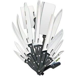 Ronco Professional 21pc Knife Set High Carbon Stainless Steel Full Tang NEW